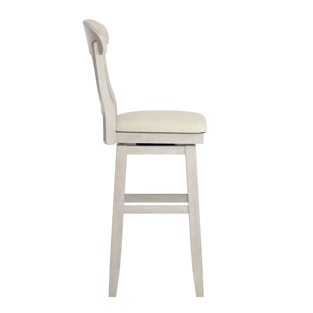 Antique White Wood Swivel Bar Height Stool Z644
