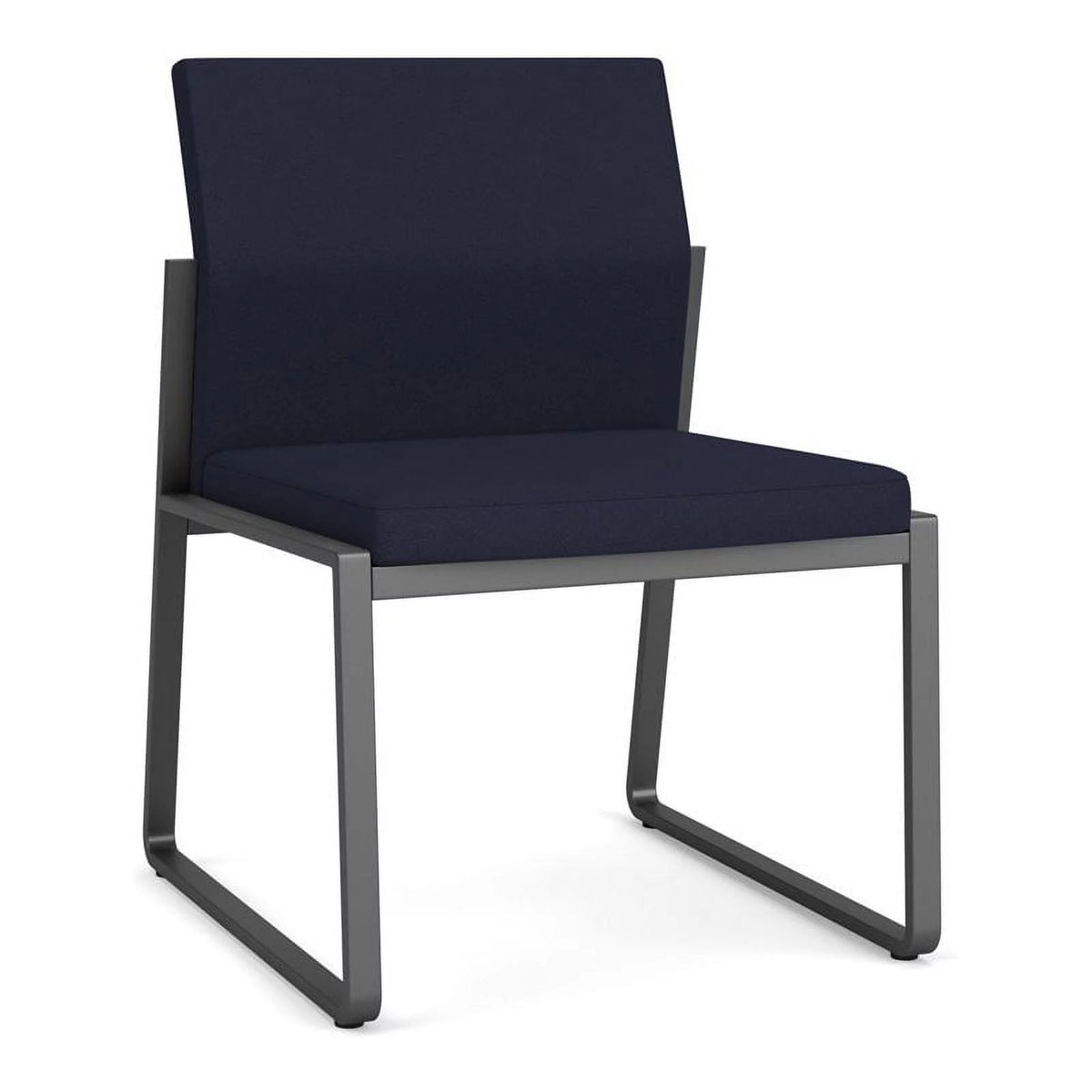 Charcoal Fabric Armless Guest Chair I465