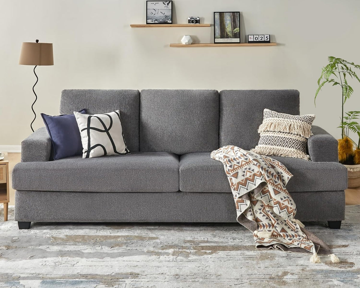 3 Seater Grey Chenille Sofa L725556