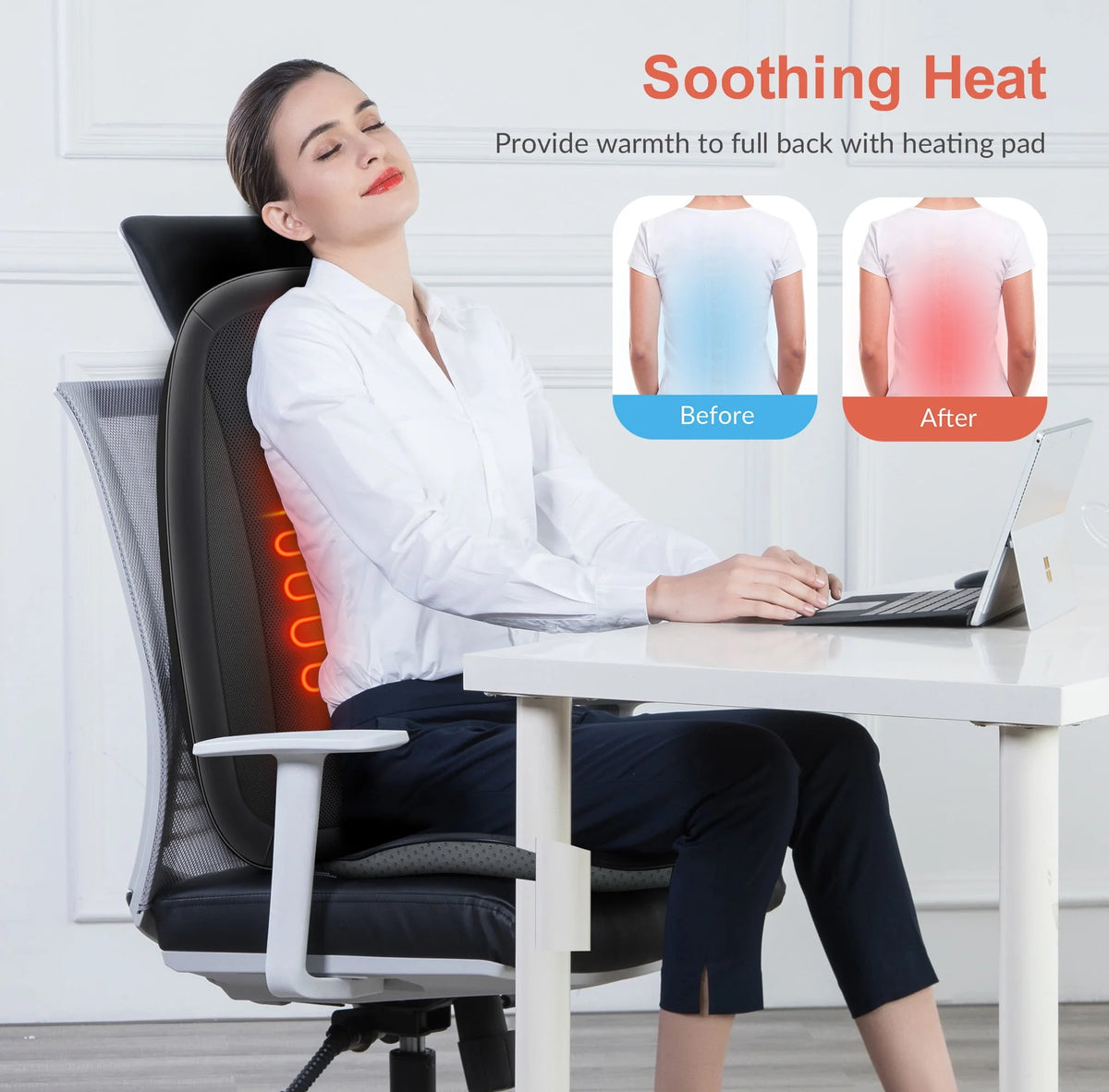 Shiatsu Back Massager with Heat Black Y58956