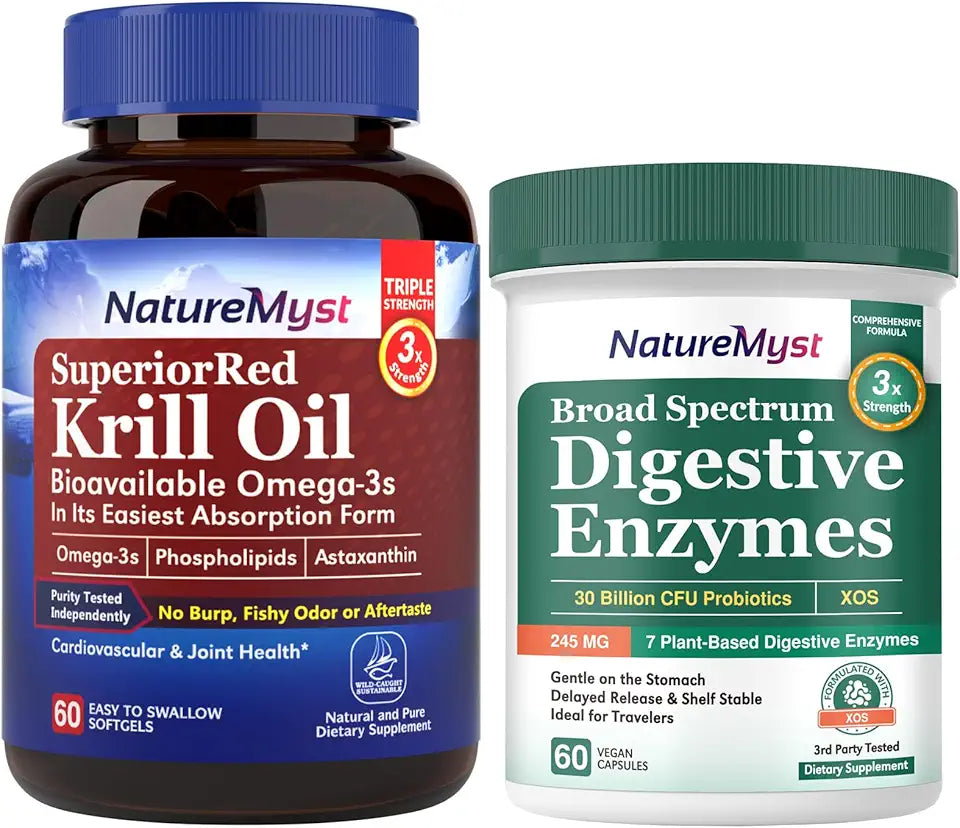 Krill Oil & Digestive Enzymes 60 Softgels & 60 Vegan Caps Y76498