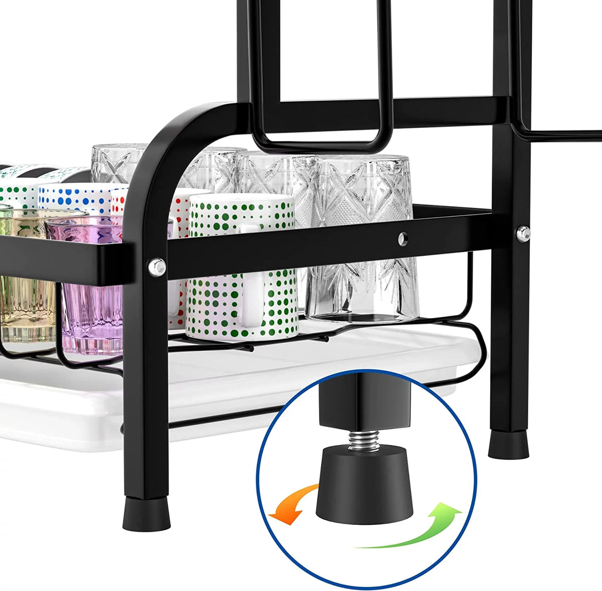 2-Tier Dish Drying Rack with Drain Board Tray W47275