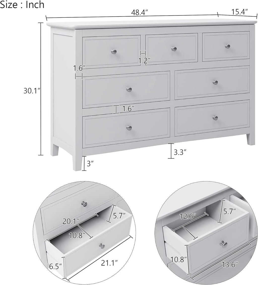 3 Piece Wood Bedroom Furniture Set with Queen Size Bed, Nightstand and Dresser B226