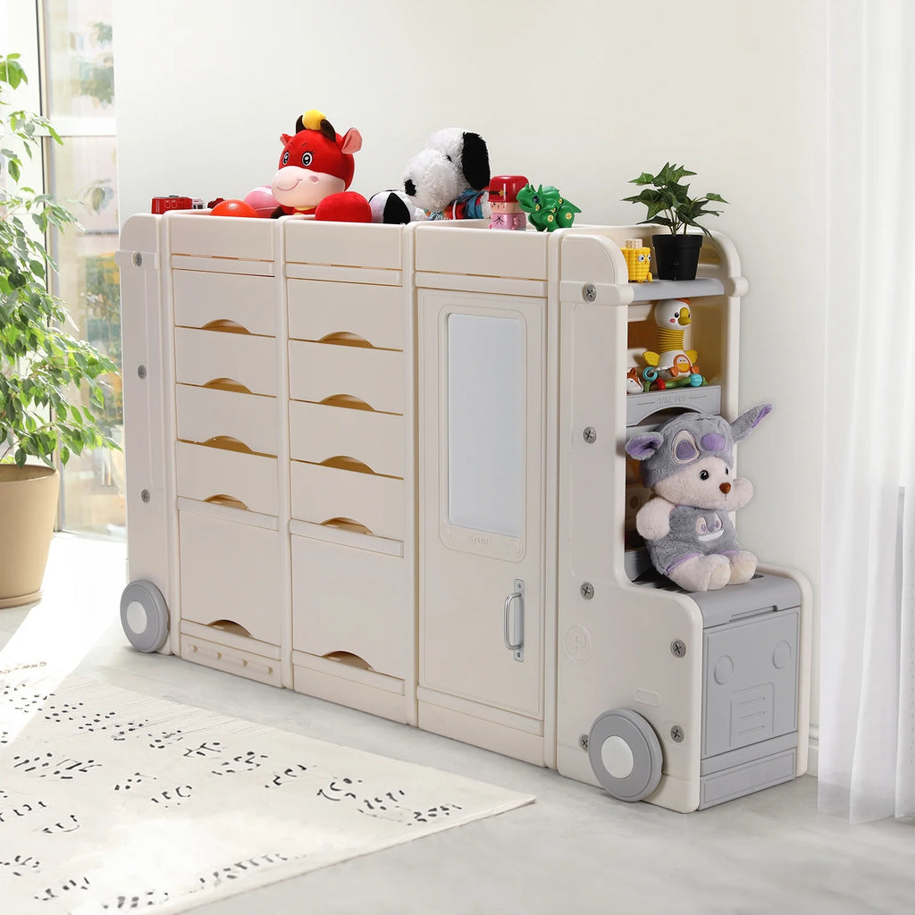 Kids Toy Storage Organizer with 10 Drawers 7 Shelves 2 Cabinets T327099