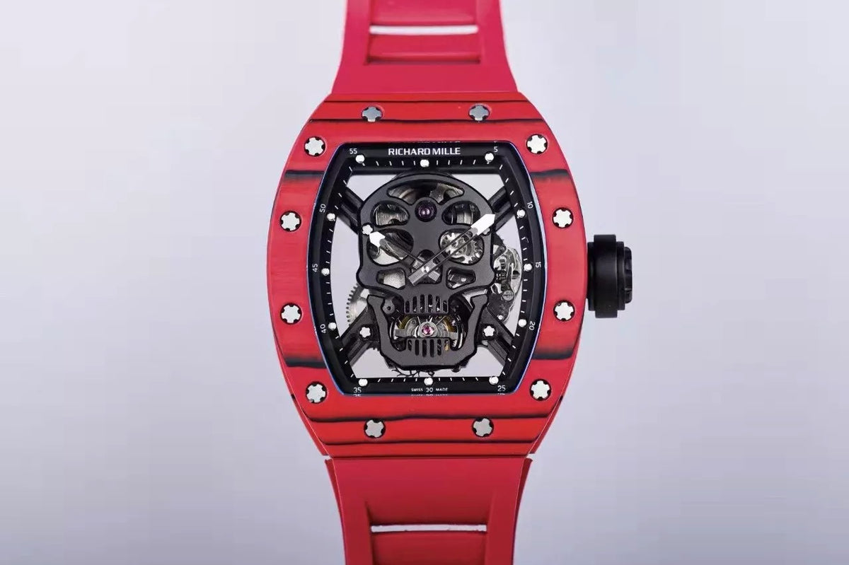 Black Dial Red Bezel Red Rubber Strap Tourbillon R928773