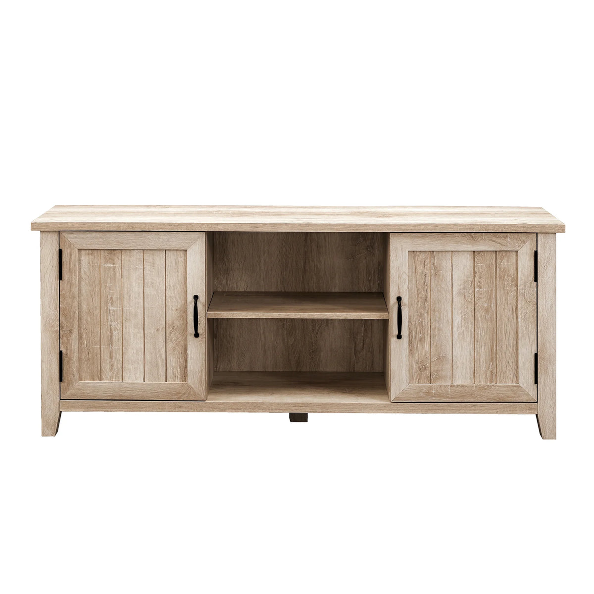 White Oak Grooved-Door TV Stand Y165