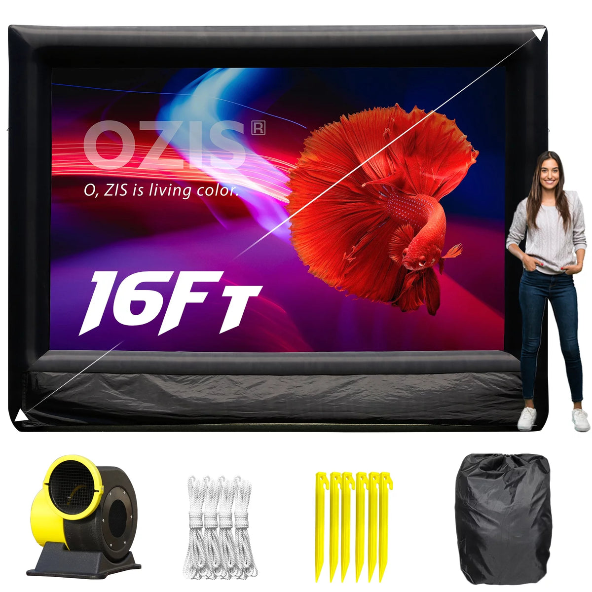16Ft Inflatable Projector Movie Screen with Blower U62930