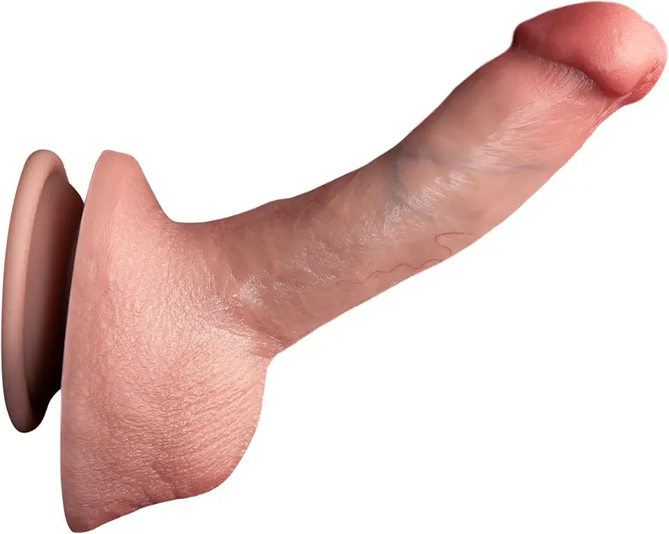 7.8 Inch Realistic Dual Density Silicone Dildo with Suction Cup D9333