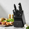 7pc Knife Set in Black Rubberwood Block M39249