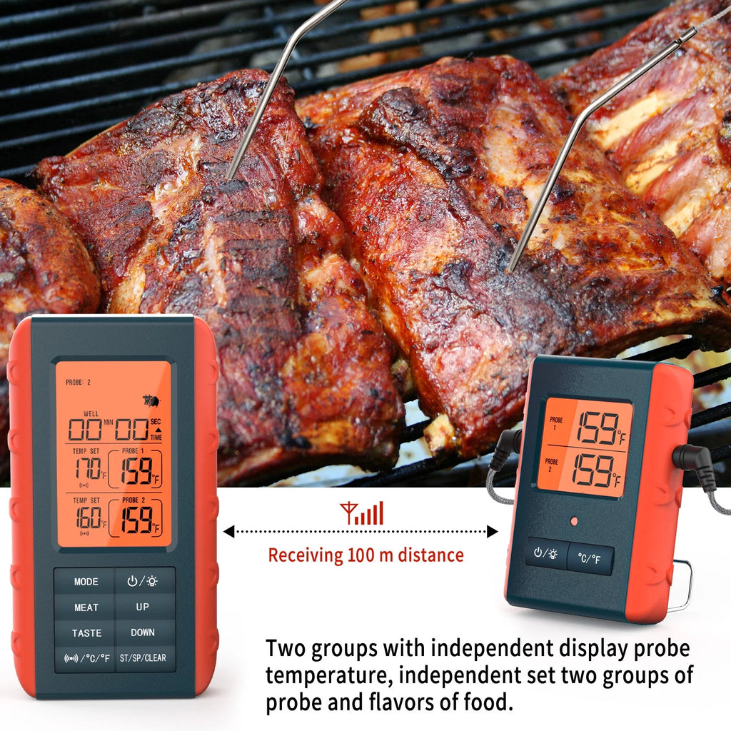 Wireless Digital Meat Thermometer with 2 Probes G18076