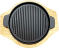 Cast Iron Grill Set with Rubber Wood Underliner O984