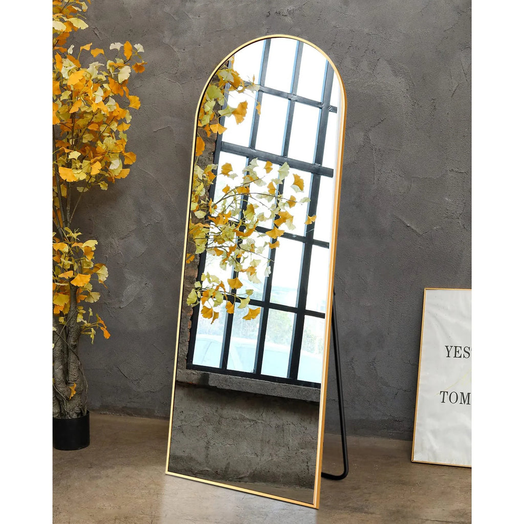 65"x22" Arched Full Length Mirror with Aluminum Frame P7608