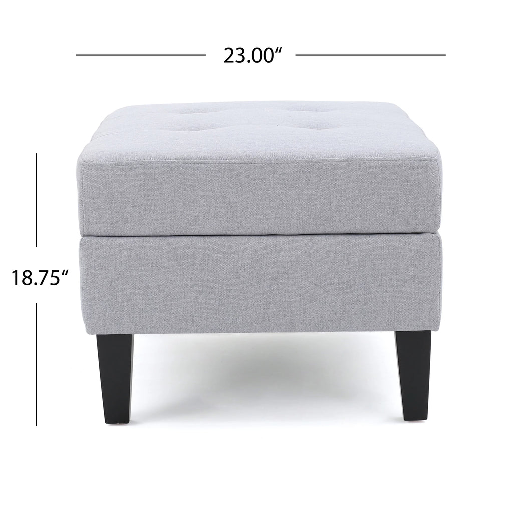Light Gray Fabric 5 Seater Sectional Sofa with Storage Ottoman J17721