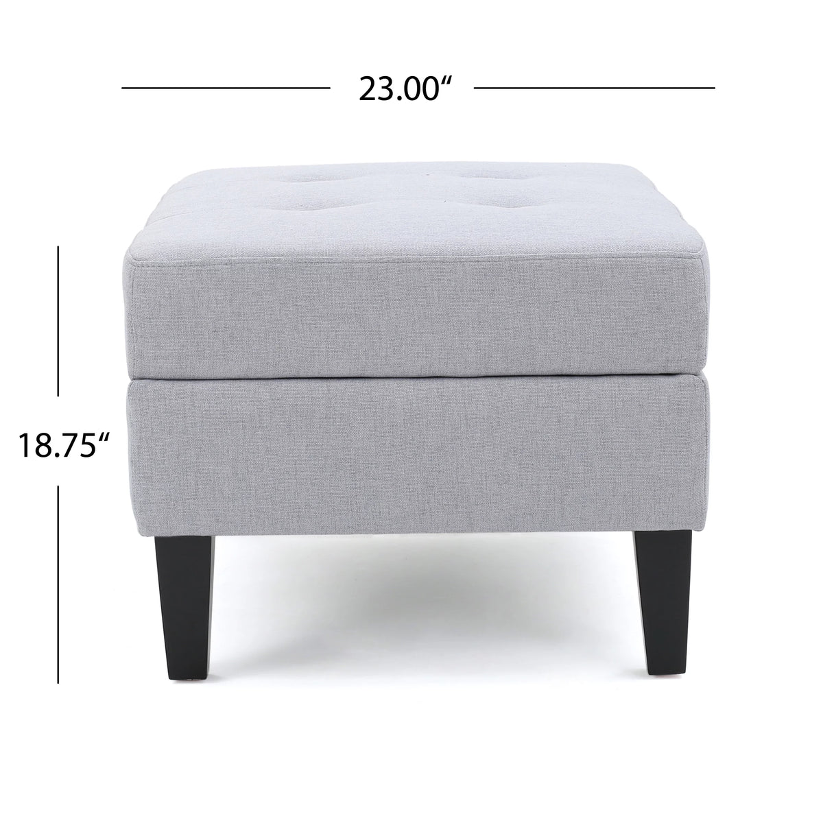 Light Gray Fabric 5 Seater Sectional Sofa with Storage Ottoman J17721