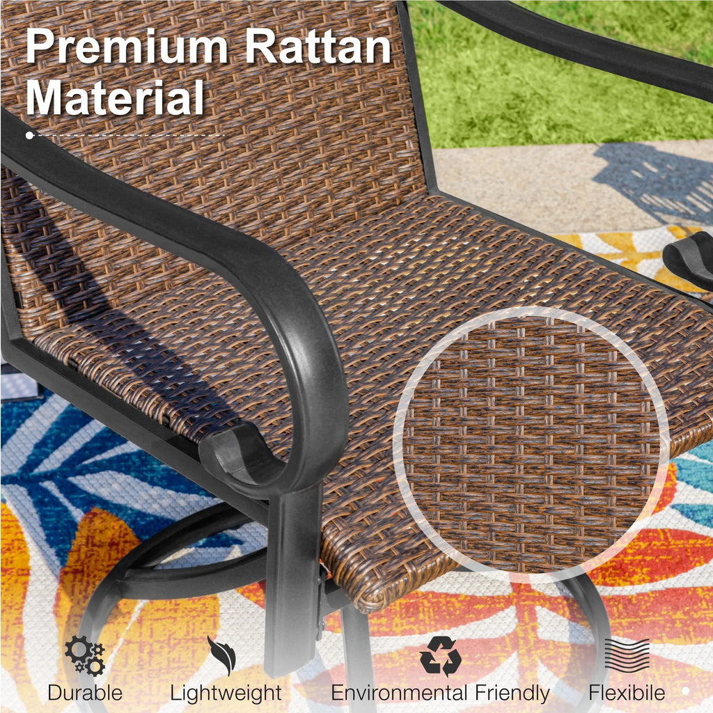 7 Piece Outdoor Patio Dining Set Rattan Chairs and Table J410