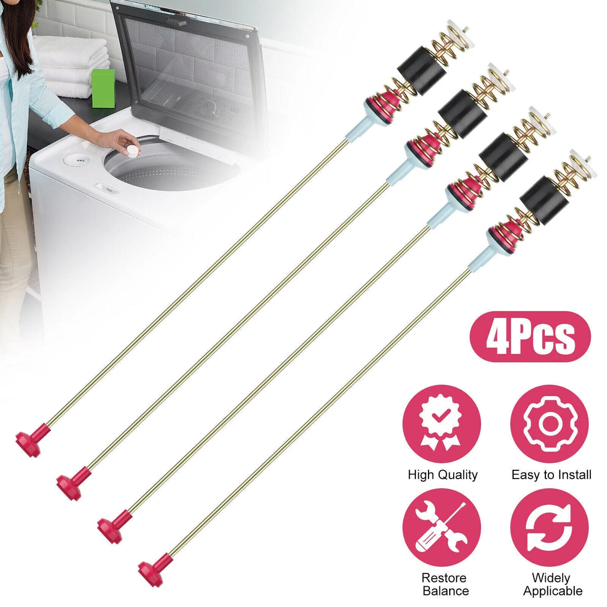 4 Pack Washer Suspension Rod Kit W887403