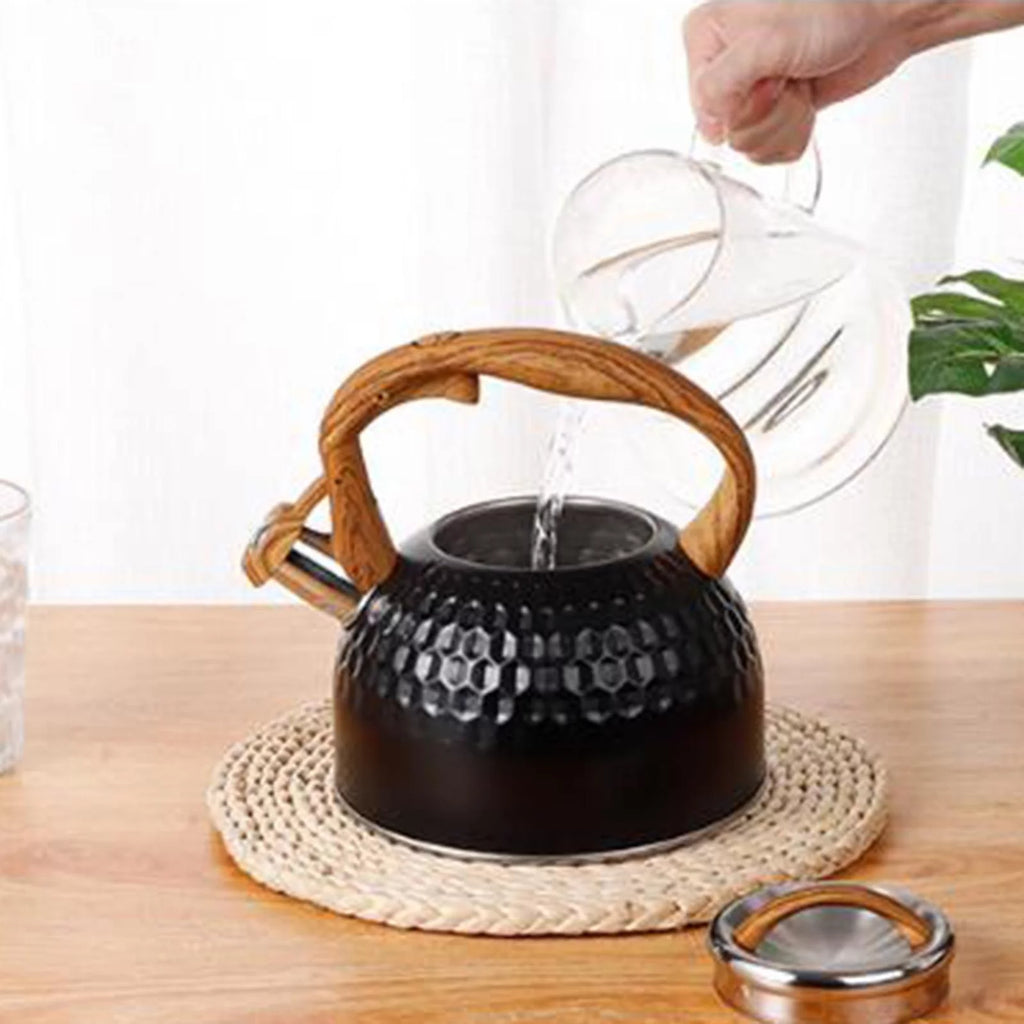 Black Stainless Steel Whistling Tea Pot E401803
