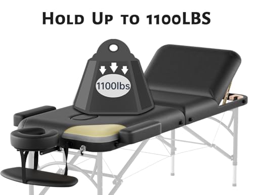 Portable 3 Fold Memory Foam Massage Table with Carrying Bag J377