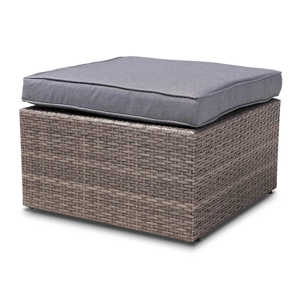 Grey Polyester 4-Piece Woven Rattan Patio Set P997