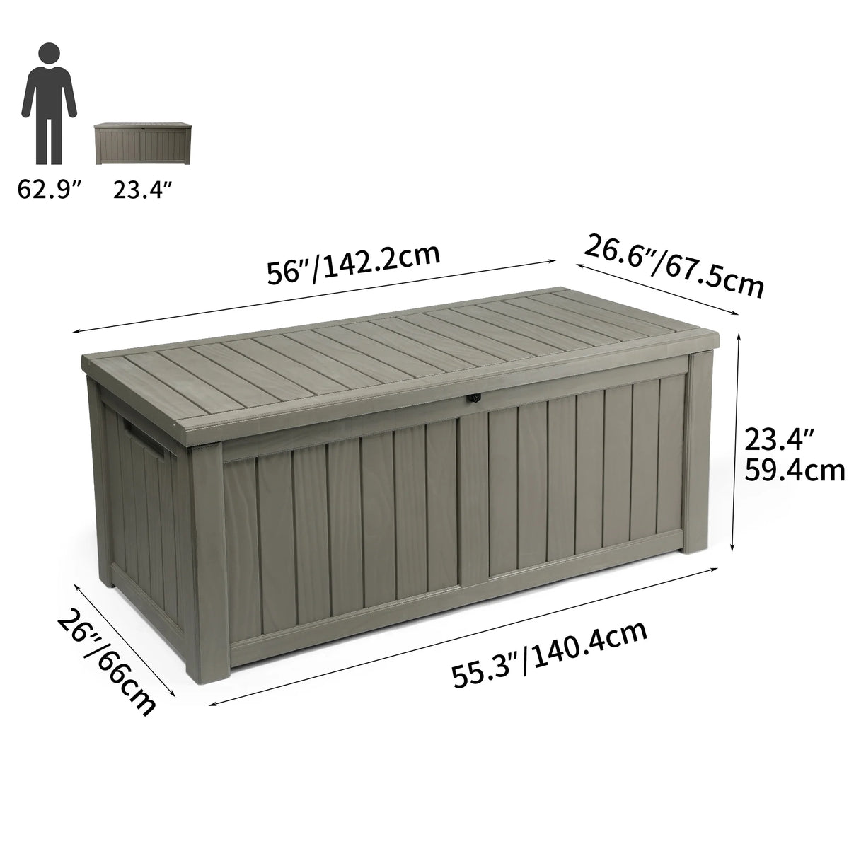 120 Gallon Weatherproof Outdoor Storage Deck Box K8159