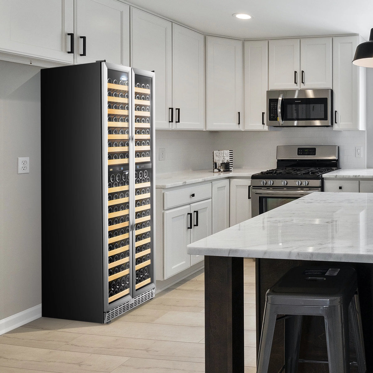 32 inch 287 Bottle Dual Zone Compressor Wine Refrigerator L612