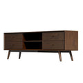 70.5" Mid-Century Walnut 4 Drawer Wood TV Stand O6958
