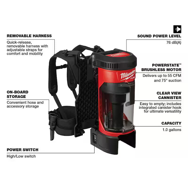 18-Volt Cordless 3-in-1 Backpack Vacuum P970