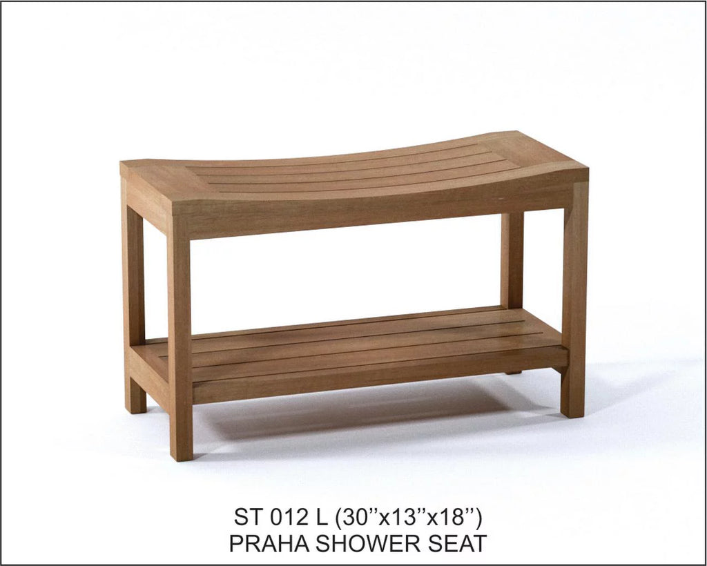 Teak Wood Shower Seat 30" Outdoor Bench V2078