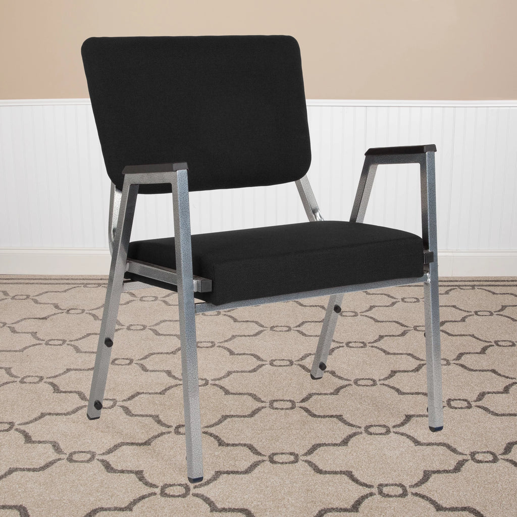 4 Pack Black Antimicrobial Fabric Bariatric Medical Reception Arm Chair B843003