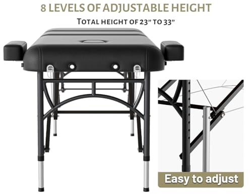 Portable 3 Fold Memory Foam Massage Table with Carrying Bag J377