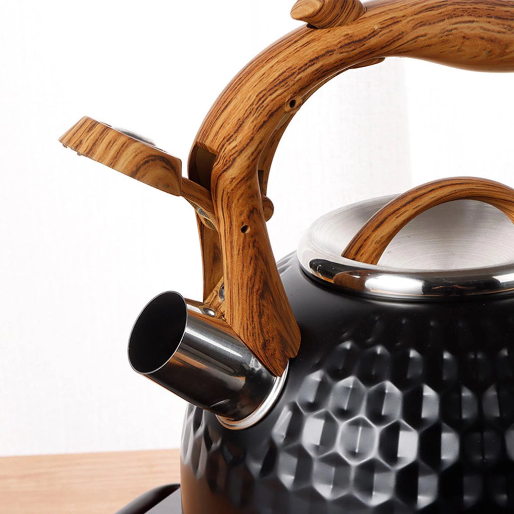 Black Stainless Steel Whistling Tea Pot E401803