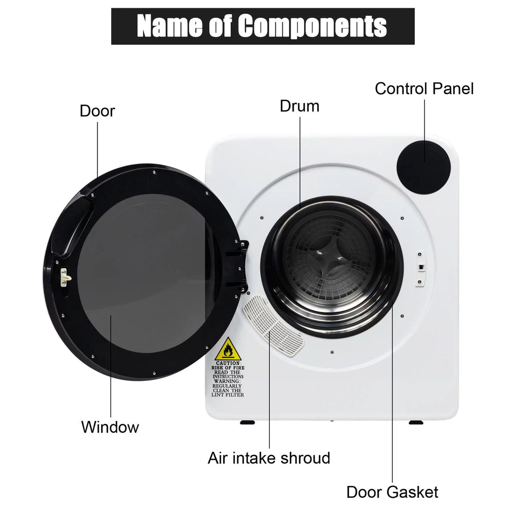 13.2lb Portable Compact Electric Dryer with Smart Controls K8255