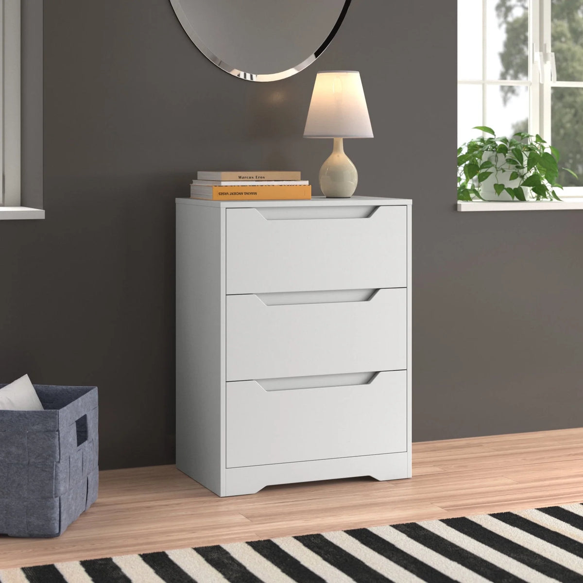 White 3 Drawer Dresser A505545