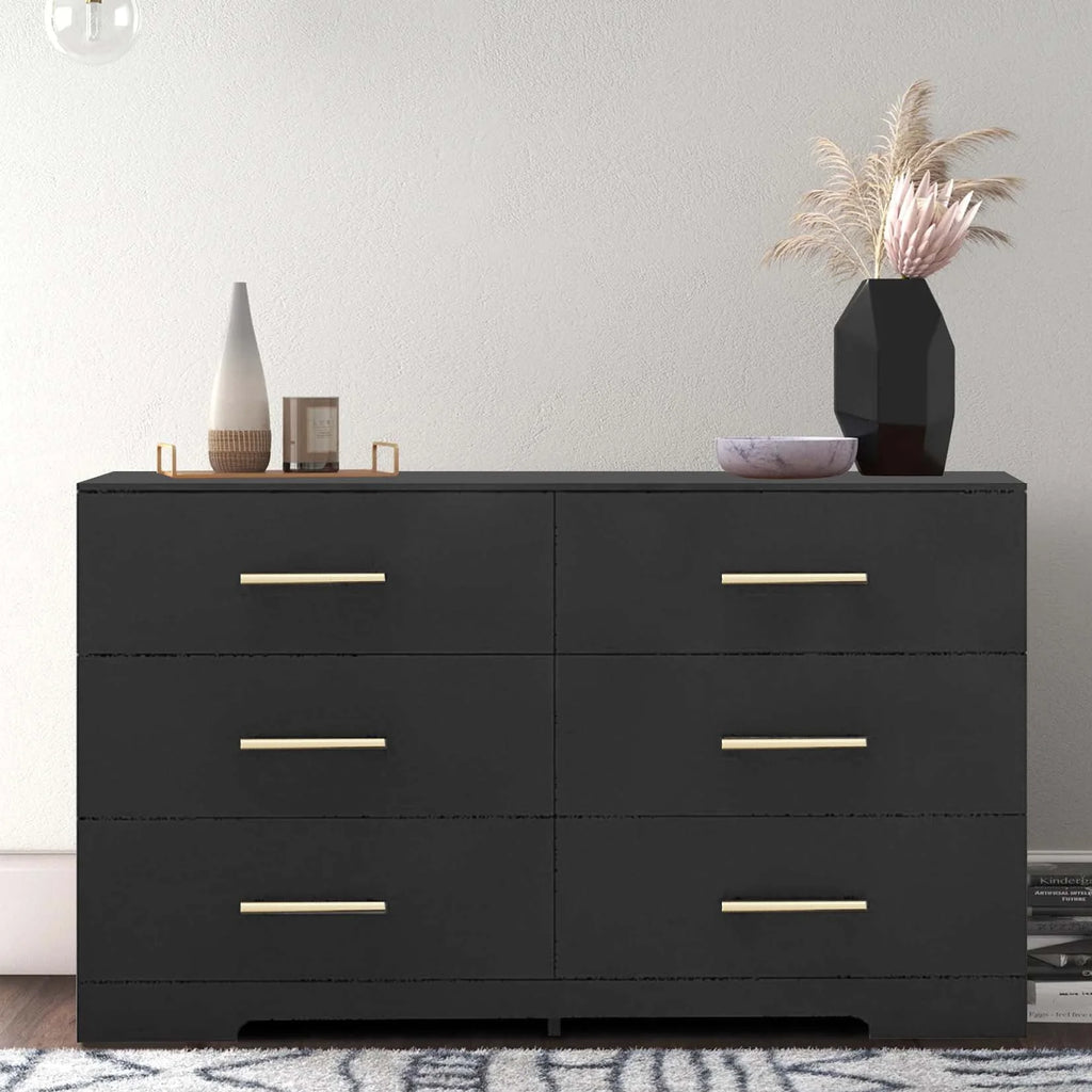 Black 6 Drawer Dresser B185707