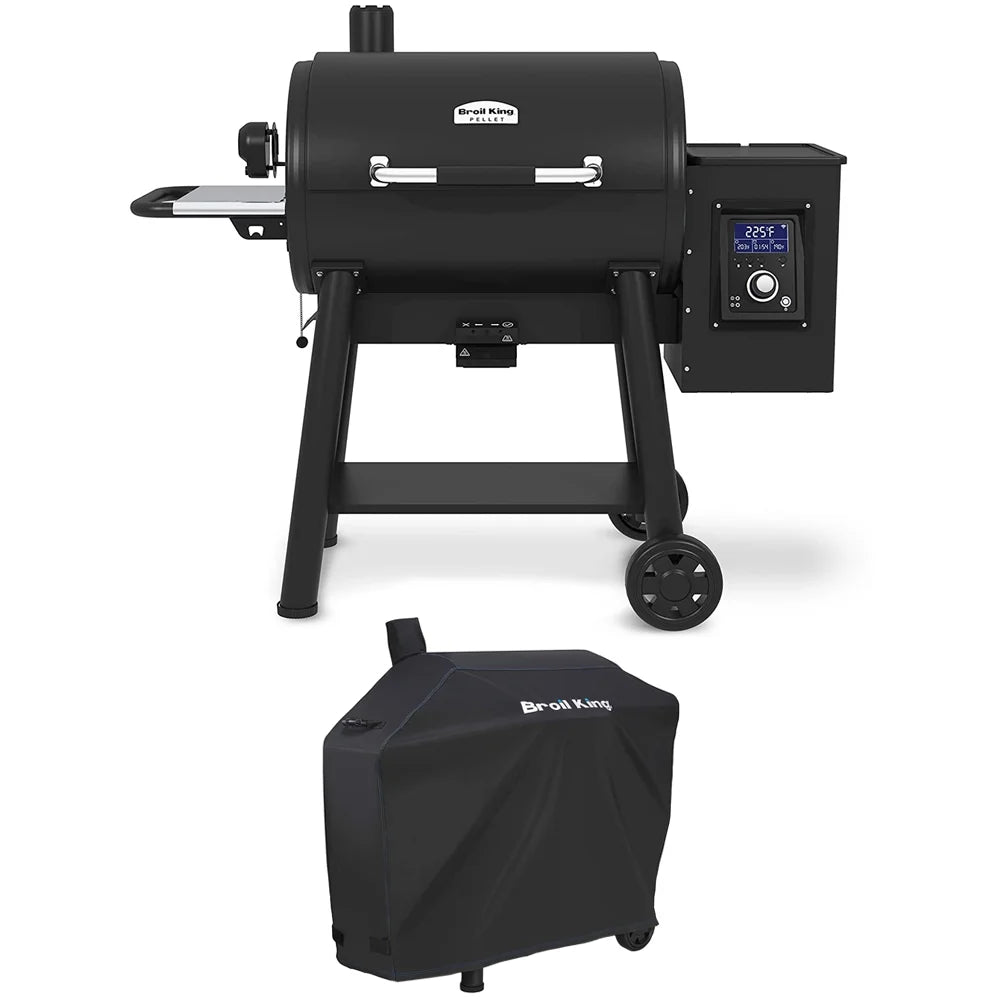 Black Pellet Grill with Grill Cover F629410