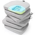 Gel Memory Foam Chair Cushions, Set of 6, Heather Grey I53718