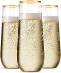 48 Pack 9 Oz Stemless Plastic Champagne Flutes J7220