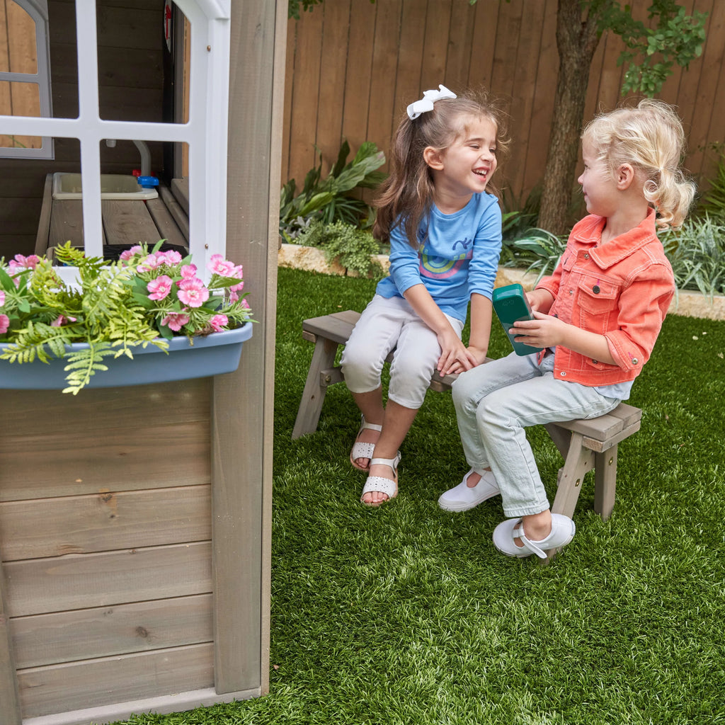 Wooden Outdoor Playhouse with Kitchen W103716