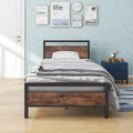 King Size Wood Platform Bed Frame with Storage A443144