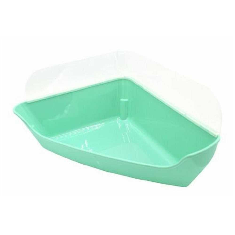 Corner Litter Pan with Removable Shield L161