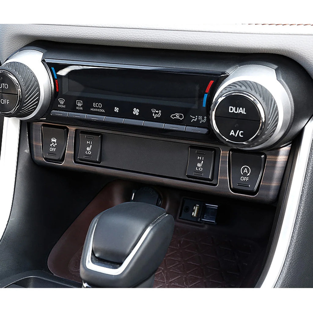 Center Console AC Climate Control Switch Panel Frame Cover Trim Wood Grain C5046