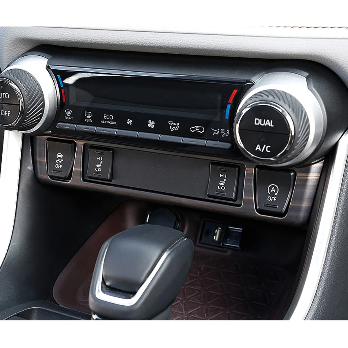 Center Console AC Climate Control Switch Panel Frame Cover Trim Wood Grain C5046