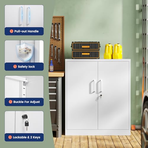Metal Garage Storage Cabinet with 2 Doors and 2 Adjustable Shelves C57506