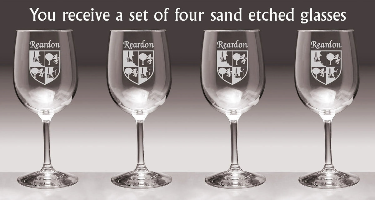 Irish Coat of Arms Wine Glasses Set of 4 K6728