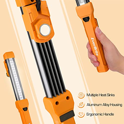 1000LM Rechargeable LED Work Light with Dual Magnetic Bases & Hanging Hooks, 4 Lighting Modes, Pack of 2 Q932
