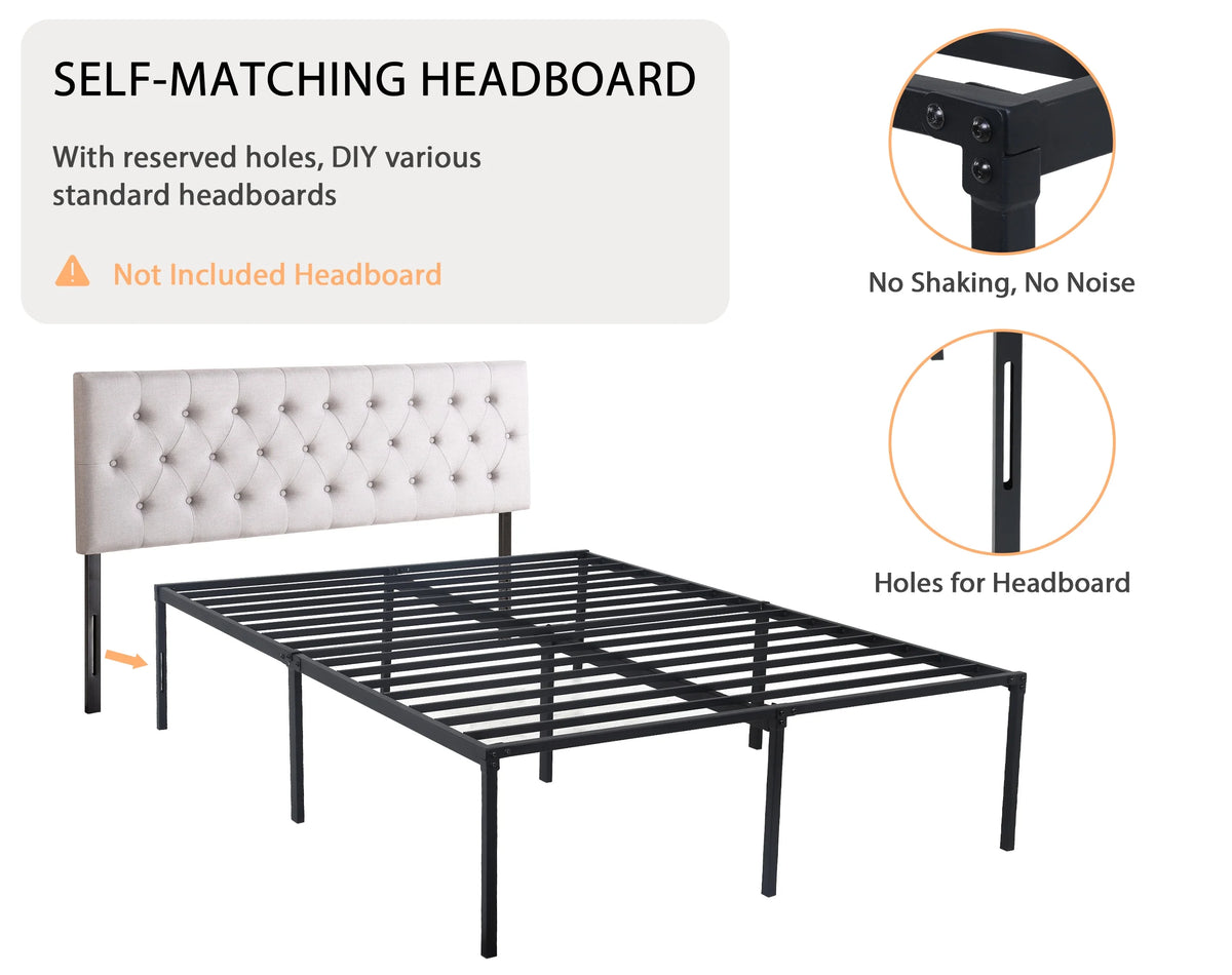 King Size 18 Inch Metal Platform Bed Frame G971674