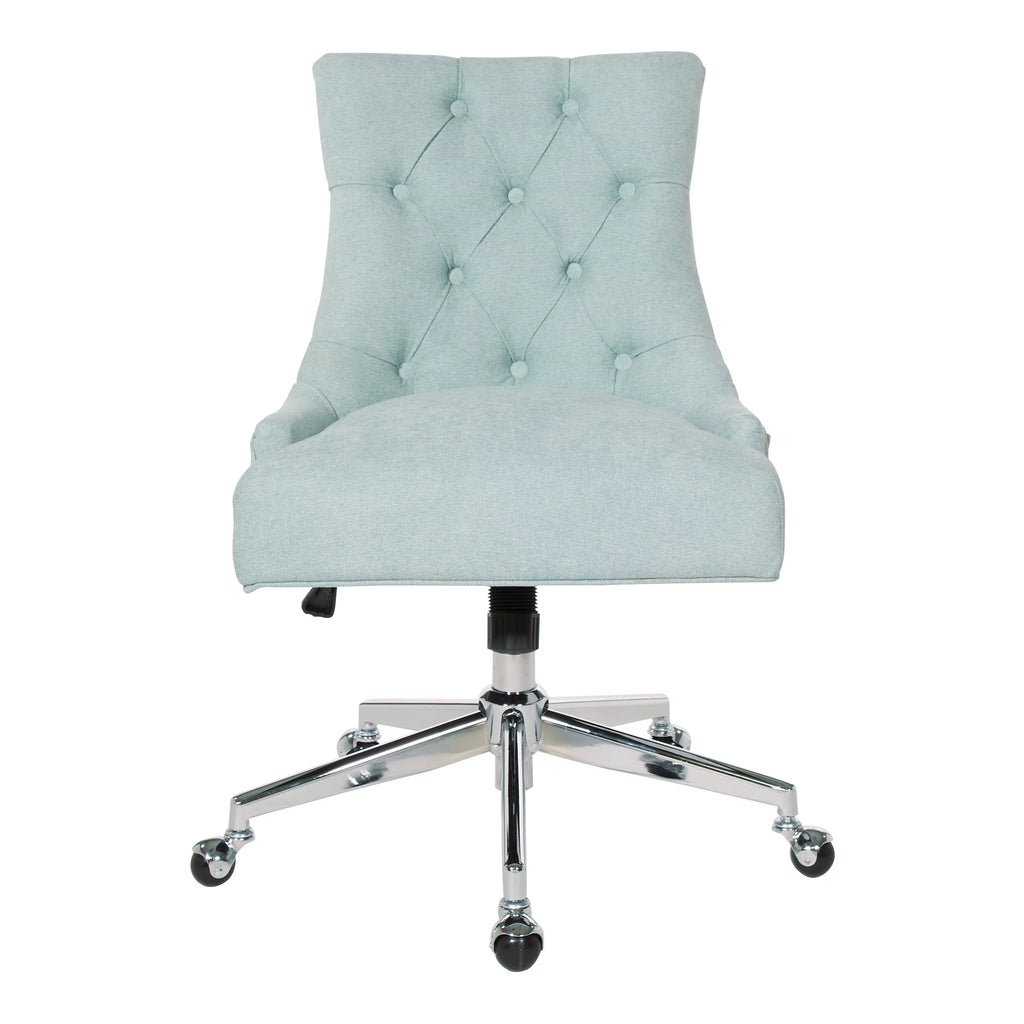 Mint Blue Fabric Office Chair with Chrome Base A609