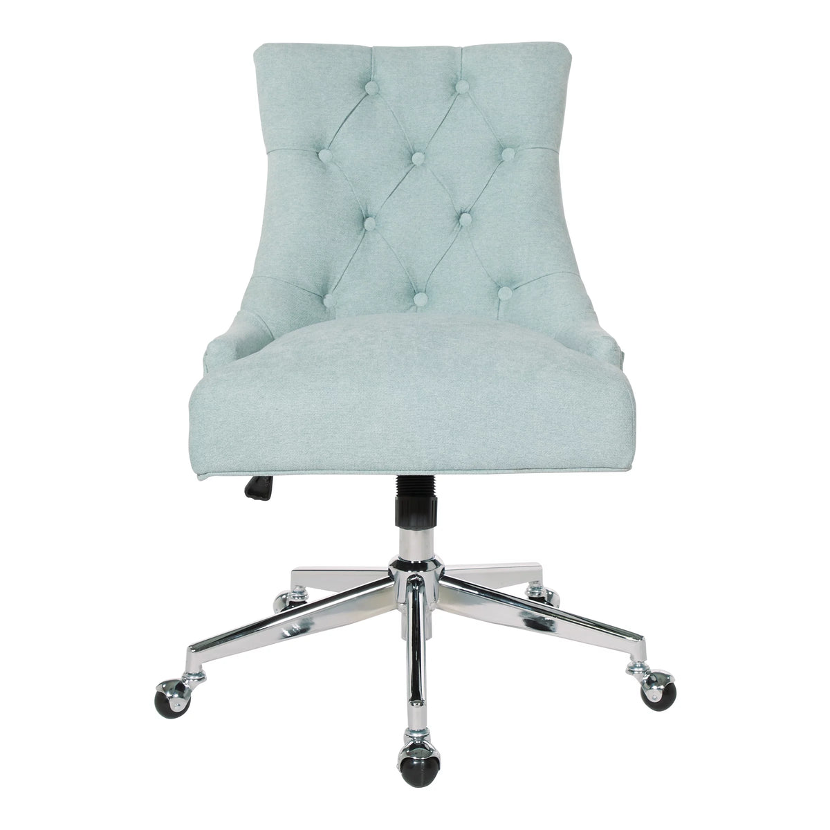 Mint Blue Fabric Office Chair with Chrome Base A609