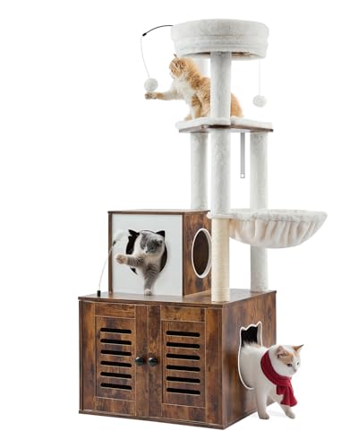 Large Cat Tree with Litter Box Enclosure J515327