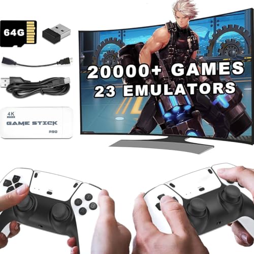 Wireless Retro Game Console 4K HDMI Plug and Play with Dual 2.4G Wireless Controllers 64G M665485